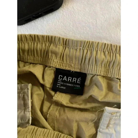 CARRE Mens Pull On Elastic Waist Slice Style Cargo Track Shorts Tan Sz XL - Picture 9 of 9